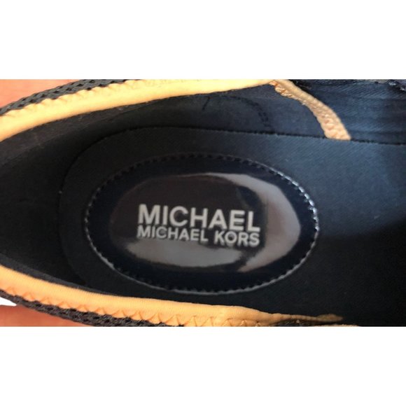 Michael Kors Wedge Trainer Womens 9M Blue White Sneakers Athletic Workout Shoes - Picture 10 of 16